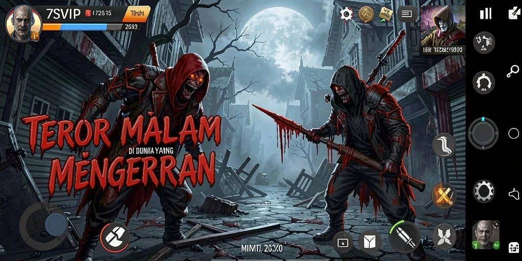 Screenshot gameplay 7SVIP menampilkan momen menegangkan di tengah kegelapan.