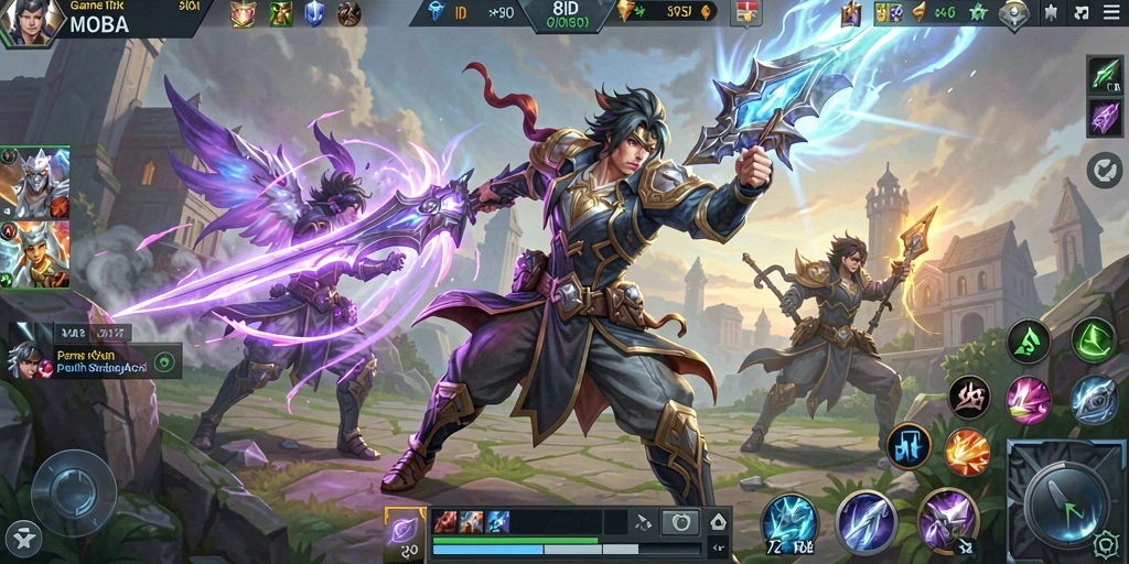 Tampilan gameplay seru dalam pertarungan tim di 8ID.