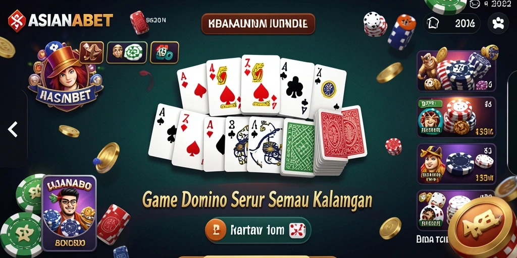 Tampilan gameplay ASIANABET yang memukau dengan meja domino yang menarik.