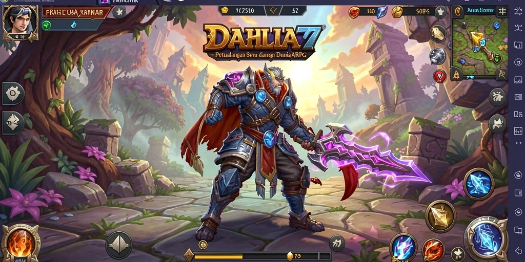 Tangkapan layar menampilkan pertarungan seru dalam permainan ARPG DAHLIA77.