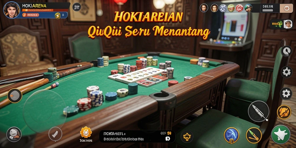Screenshot HOKIARENA menunjukkan pengalaman bermain QiuQiu yang seru.