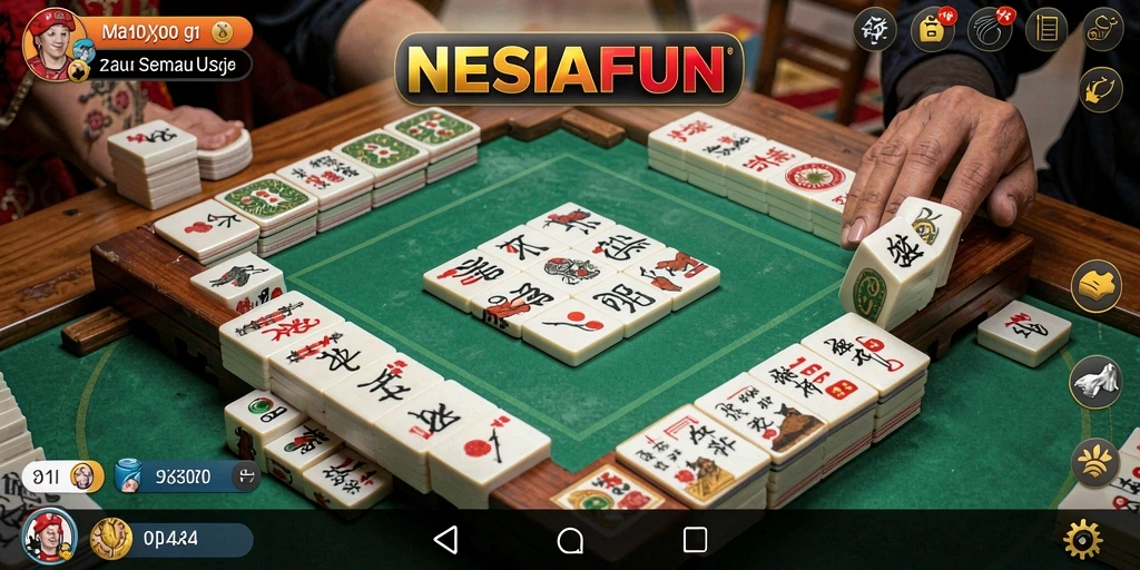Tampilan gameplay <strong>NESIAFUN</strong> yang menampilkan aksi penghapusan ubin Mahjong.