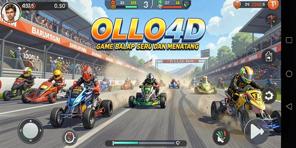 Screenshot menampilkan gameplay balap yang penuh aksi dan ketegangan.