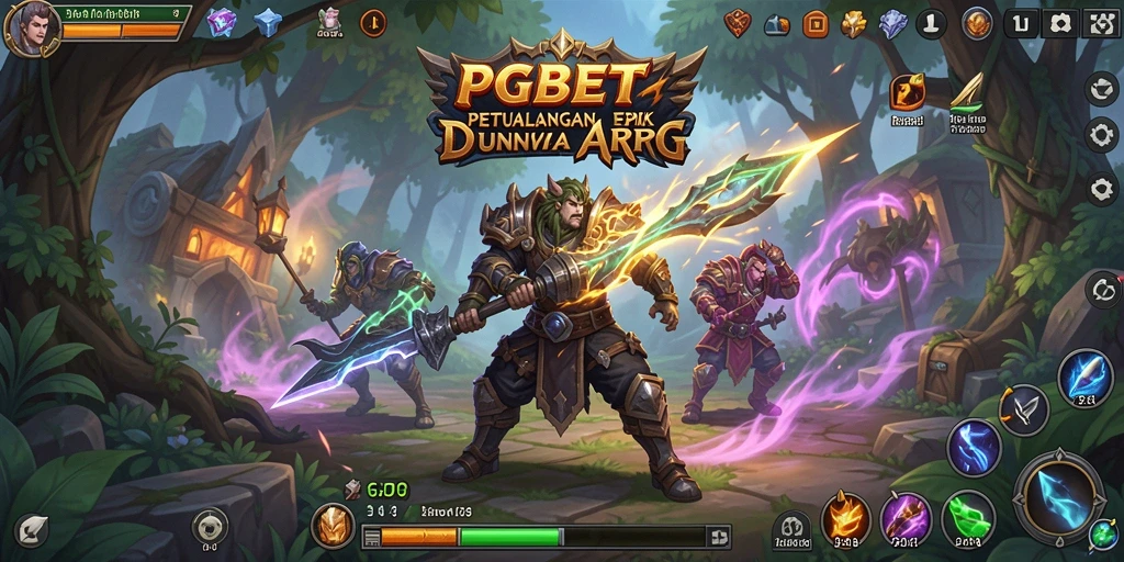 Screenshot PGBET menampilkan pertarungan epik dalam dunia fantasi.
