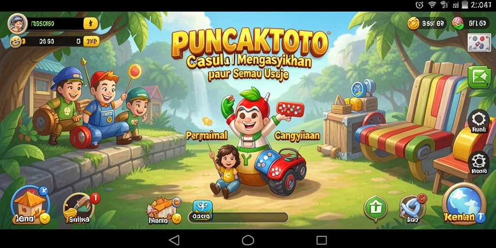 Screenshot PUNCAKTOTO menunjukkan gameplay menyenangkan dan penuh warna.