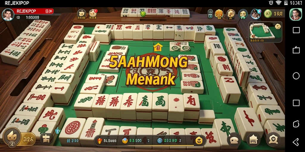 Screenshot gameplay REJEKIPOP menampilkan aksi seru dalam permainan Mahjong.