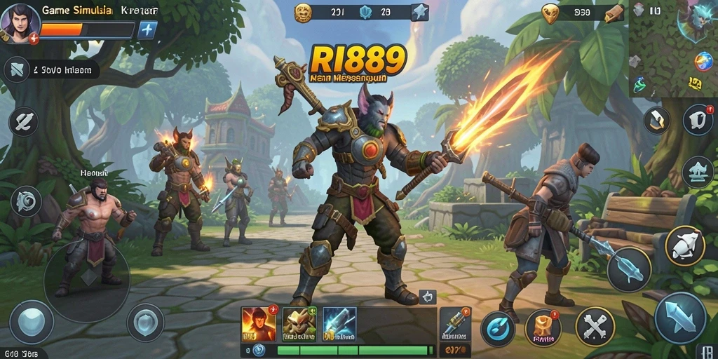 Screenshot gameplay <strong>RI889</strong> yang menunjukkan dunia simulasi yang kreatif.