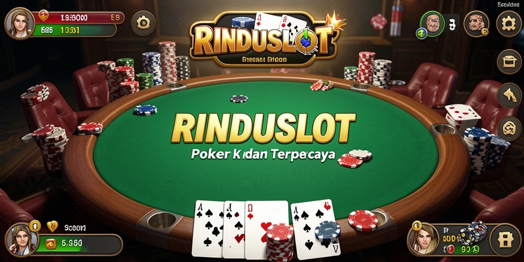 Screenshot RINDUSLOT menampilkan aksi poker yang seru dan mendebarkan.