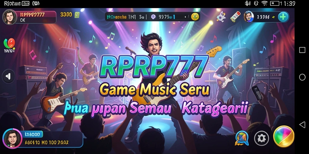 Screenshot gameplay RPRP777 menampilkan pengalaman bermain musik yang seru.