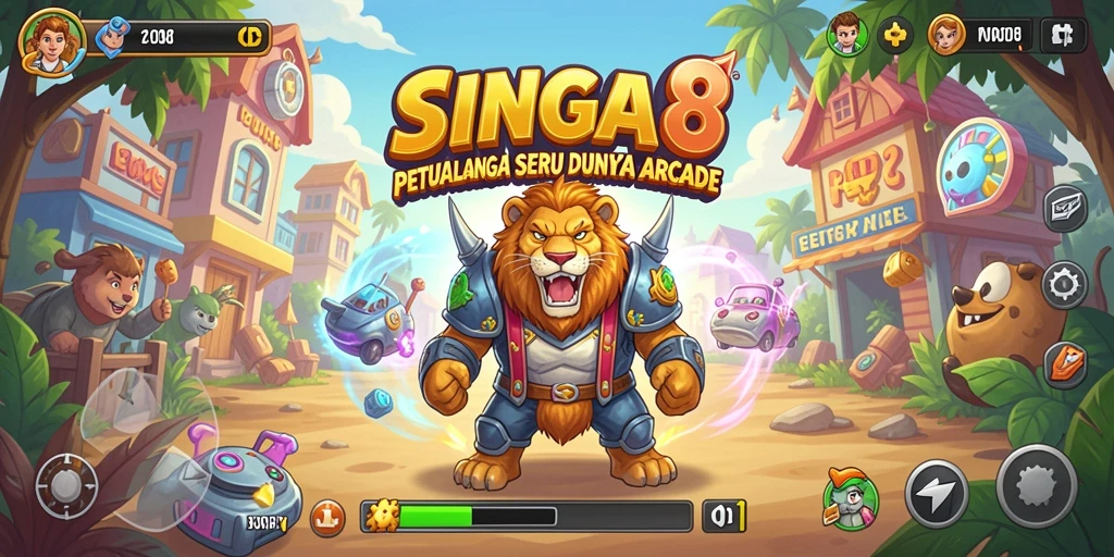 Tampilan gameplay SINGA8 dengan tantangan seru dan grafis yang menarik.