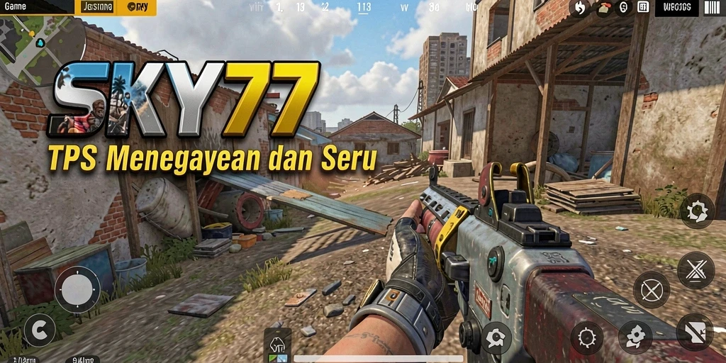 Tampilan gameplay seru dari SKY77 dalam pertarungan TPS.