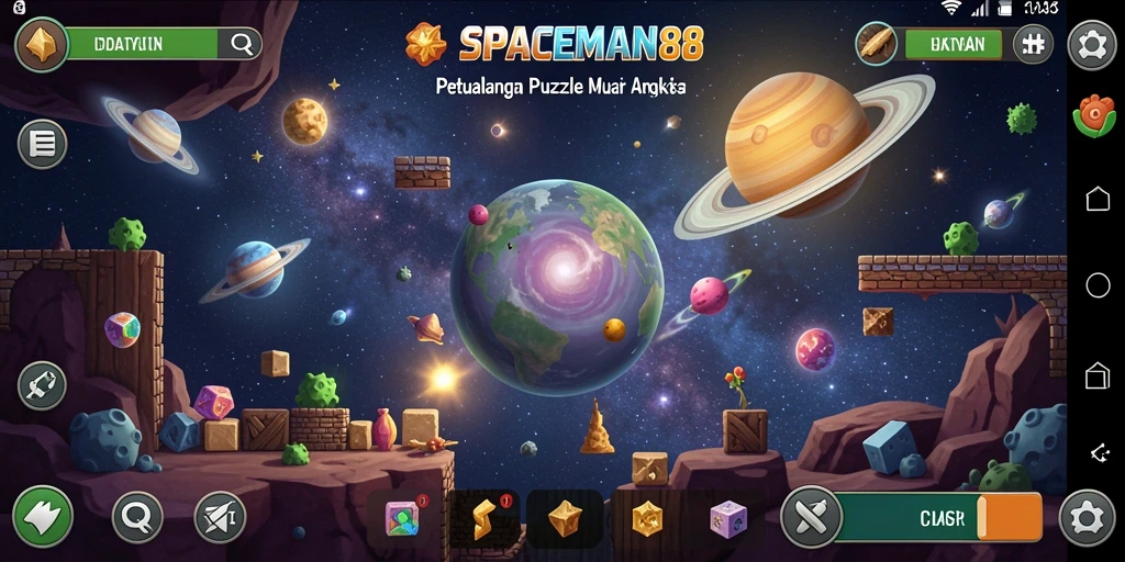 Tampilan menarik dari gameplay SPACEMAN88 dengan tantangan puzzle yang seru.