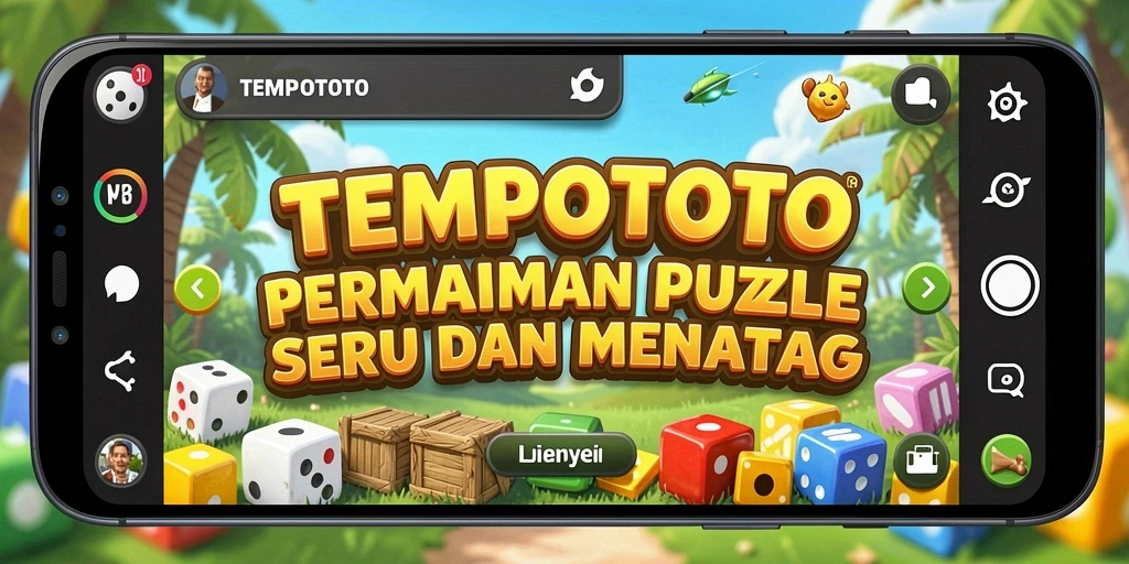 Screenshot TEMPOTOTO menampilkan tantangan puzzle yang menarik.