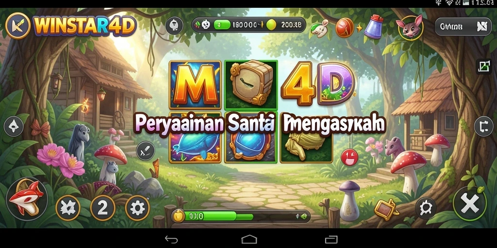 Tampilan gameplay <strong>WINSTAR4D</strong> yang ceria dan penuh warna.